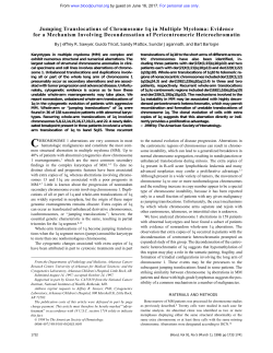 Jumping Translocations of Chromosome 1q in