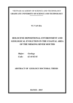 HOLOCENE DEPOSITIONAL ENVIRONMENT AND GEOLOGICAL