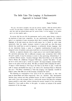The Bells Take This Longing: A Psychasemiotic Approach - S