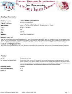 Position Cultural exchange activities Employer Information Why