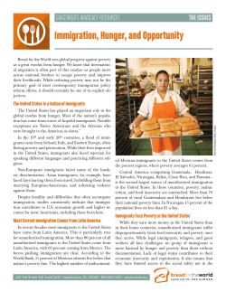 Immigration, Hunger, and Opportunity