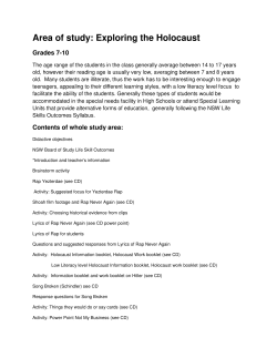 Area of study: Exploring the Holocaust