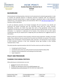 Protocols Involving Hazardous Chemicals