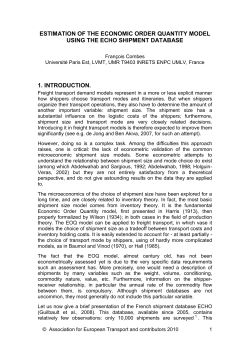 ESTIMATION OF THE ECONOMIC ORDER QUANTITY MODEL