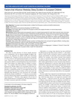 Factors that Influence Weekday Sleep Duration in European Children