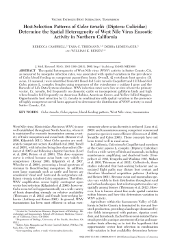 Host-Selection Patterns of Culex tarsalis