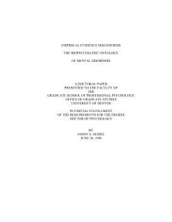 empirical evidence disconfirms the biopsychiatric ontology of mental