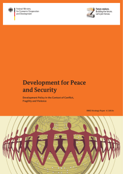Development for Peace and Security Development Policy in the