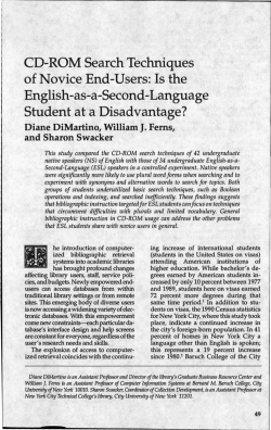 CD-ROM Search Techniques of Novice End-Users: Is the English