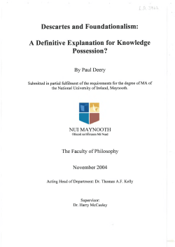 Descartes and Foundationalism: A Definitive Explanation for