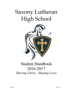 the handbook - Saxony Lutheran High School