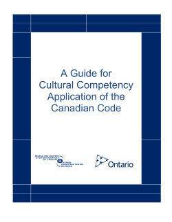 A Guide for Cultural Competency Application of the Canadian Code