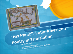 "His-Panic": Latin-American Poetry in Translation