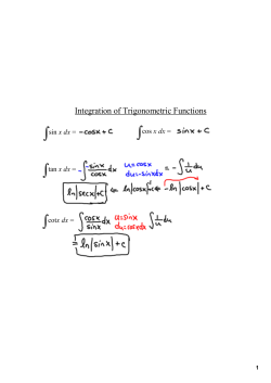 Integration of Trigonometric Functions