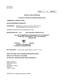 2012-5303 2013-08-22 DISTINCT&reg; WDG HERBICIDE FOR SALE
