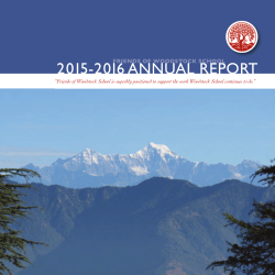 2015-2016 ANNUAL REPORT - Friends of Woodstock School