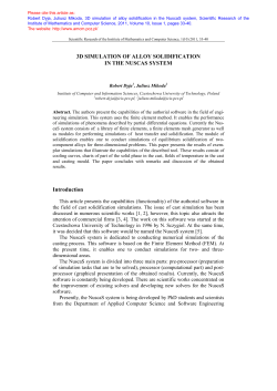 3D simulation of alloy solidification in the NuscaS system