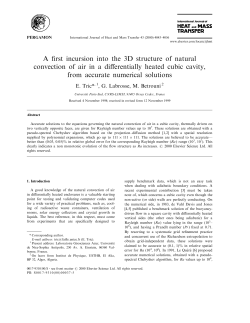 A first incursion into the 3D structure of natural convection of air in a