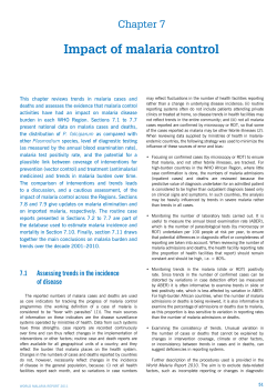 Impact of malaria control - World Health Organization