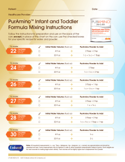 PurAmino™ Infant and Toddler Formula Mixing Instructions