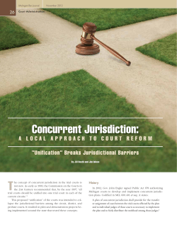 Concurrent Jurisdiction: A Local Approach to Court Reform