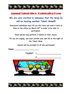 Annual Talent Show- Registration Form