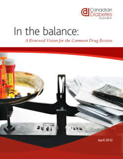 In the Balance: A Renewed Vision for the Common Drug Review