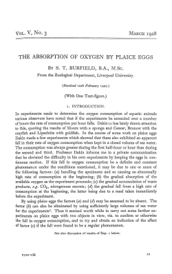 the absorption of oxygen by plaice eggs