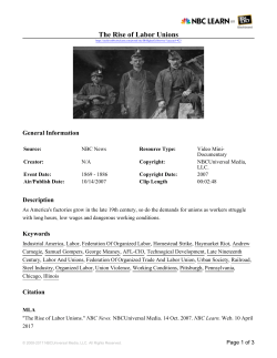 The Rise of Labor Unions