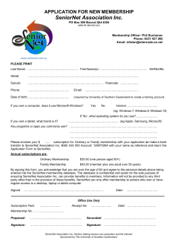 Membership Form - SeniorNet Ipswich Queensland