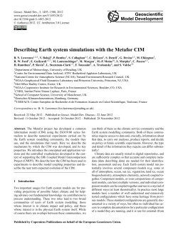 Describing Earth system simulations with the Metafor CIM