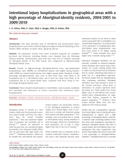 Intentional injury hospitalizations in geographical areas with