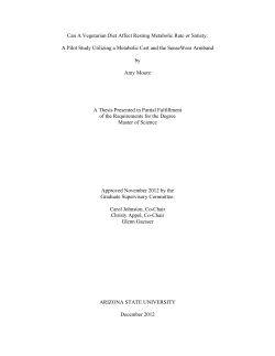 Can A Vegetarian Diet Affect Resting Metabolic Rate or Satiety: A