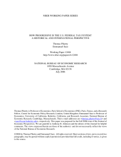 NBER WORKING PAPER SERIES HOW PROGRESSIVE IS THE
