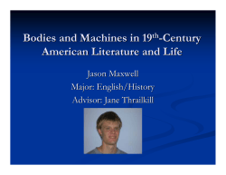 Bodies and Machines in 19 -Century American Literature and Life