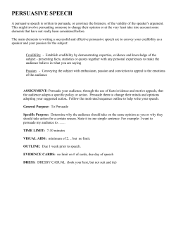 PERSUASIVE SPEECH