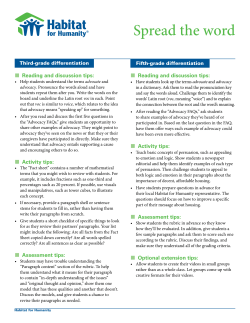 Spread the word - Habitat for Humanity