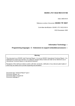 ISO/IEC JTC1 SC22 WG14 N1169 Information Technology