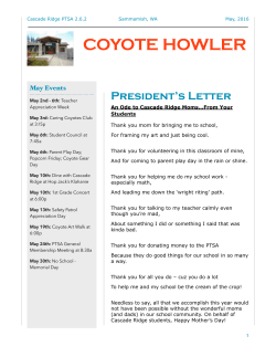 May 2016 - Cascade Ridge PTSA
