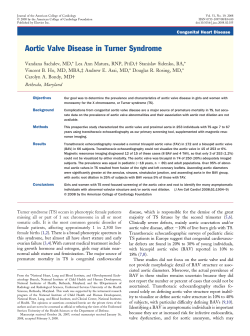 Aortic Valve Disease in Turner Syndrome
