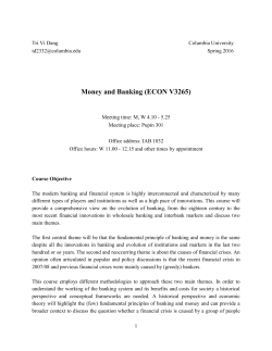 Money and Banking - Columbia University