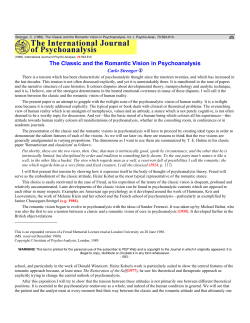 The Classic and the Romantic Vision in Psychoanalysis