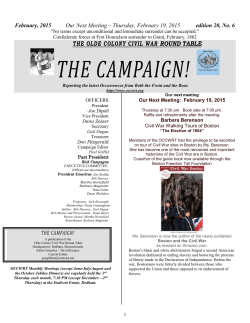 ewsletter February 2015 - Olde Colony Civil War Round Table