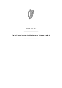 Number 4 of 2015 Public Health (Standardised Packaging of