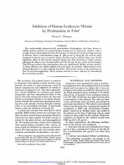 Inhibition of Human Leukocyte Mitosis by