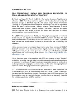 Mar 23, 2004 GDC TECHNOLOGY, BARCO AND SHOWBOX