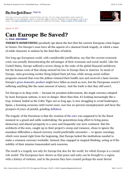 Can Europe be Saved - Wiwi Uni