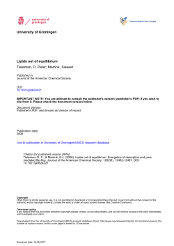 University of Groningen Lipids out of equilibrium Tieleman, D