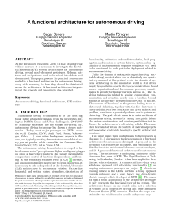 A functional architecture for autonomous driving