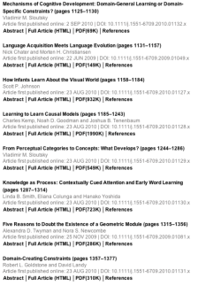Cognitive Science on Mechanisms of Cognitive Development